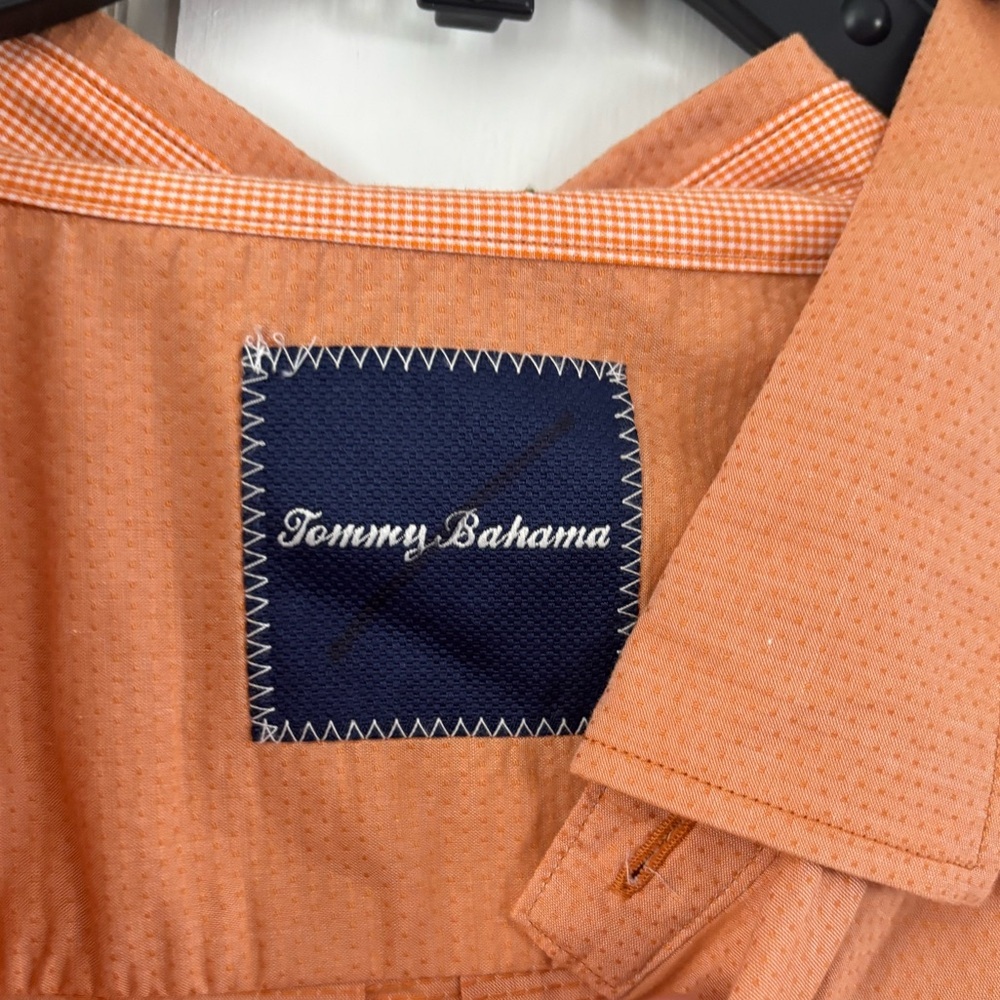 Tommy Bahama orange Peach micro dot Textured Shirt -3XL